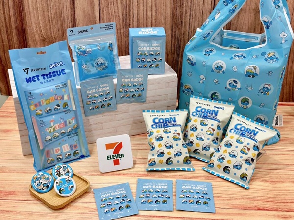 7-11「SEVENTEENＸ藍色小精靈」登場！徽章盲盒、購物袋必收，甜點附贈30款貼紙隨機抽