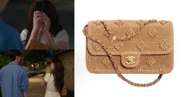 《愛情怎麼翻譯？》高允貞同款包：CHANEL Flap Bag掀蓋手袋褐色拉菲草