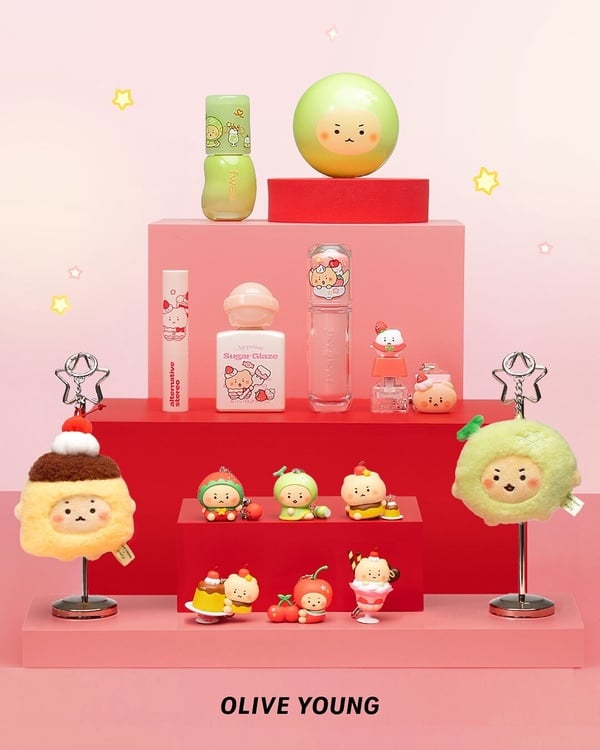 2026韓國OLIVE YOUNG x Mangomee土豆熊聯名彩妝，包含fwee與ETUDE限定包裝
