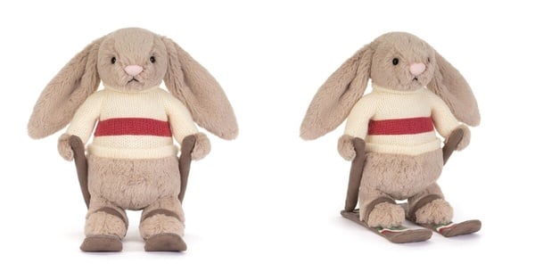 2026 Jellycat 新品：滑雪兔兔 Bashful Bunny Gold Medal Ski Outfit