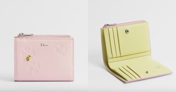 Dior 日本限定皮夾：Jardin Dahlia錢包（配限量版四葉草吊飾）