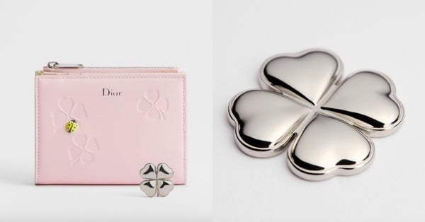 Dior 日本限定皮夾：Jardin Dahlia錢包（配限量版四葉草吊飾）