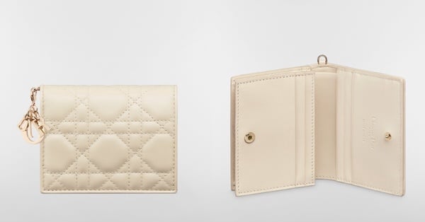 Dior 日本限定皮夾：Lady Dior Gardenia 迷你錢包