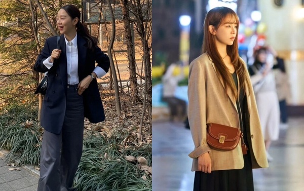 《莎拉的真偽人生》申惠善私服穿搭技巧2：選擇強調肩線的西裝外套