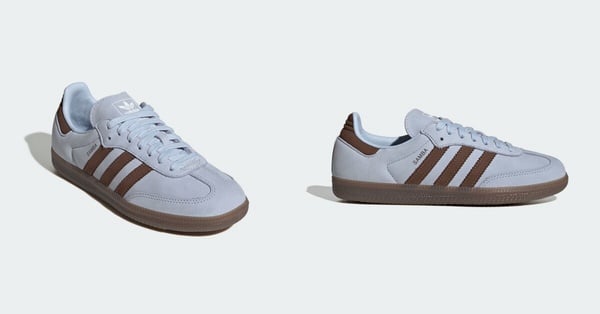 adidas Originals最新Samba球鞋推薦：SAMBA OG 淺藍x棕色，NT$3,490