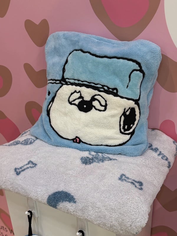康是美豹紋史努比加價購「SNOOPY緹花浴巾抱枕」：加購價499元