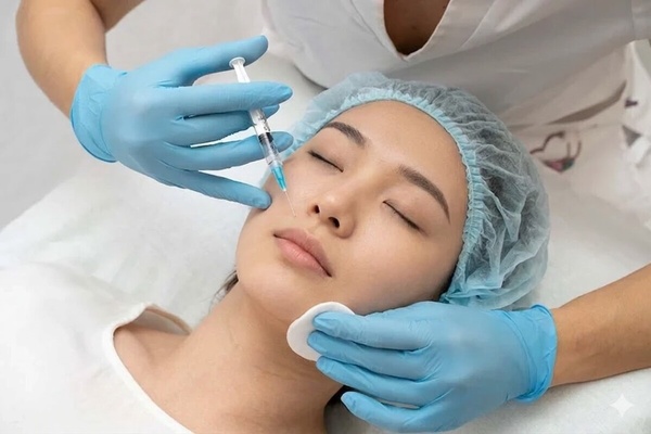 水光肉毒 (Skin Botox) 施打示意圖：利用稀釋肉毒放鬆淺層束毛肌與腺體，達到控油縮毛孔效果