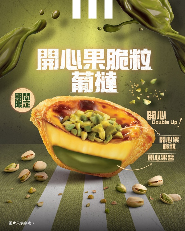 開心果控開吃！肯德基「開心果脆粒蛋塔」4/28開賣，開心果內餡＋開心果脆粒必吃