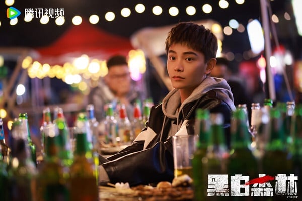 《黑白森林》帶了點輕喜劇的調性，時而會有些笑點，從一個找槍的小案件，一層層牽扯到驚天大案。丁禹兮飾演的警察文彬彬自帶喜感，挺可愛。