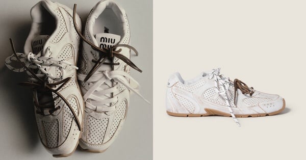 2026精品小白鞋推薦：New Balance X Miu Miu 530 SL Deco' 皮革運動鞋，NT$40,500