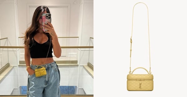 梅西老婆精品包收藏：Saint Laurent GABY VANITY 小羊皮化妝袋