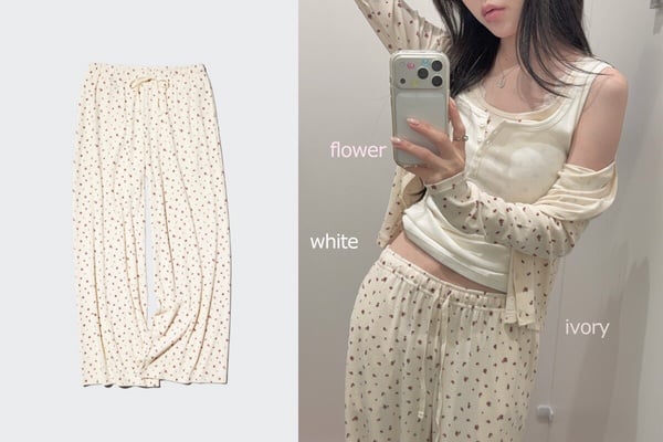 UNIQLO 必買推薦：羅紋寬褲(小花) ，NT$790