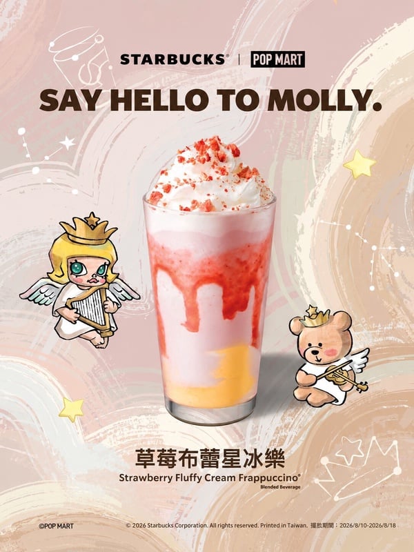 買一送一！星巴克ＸPOP MART「MOLLY」聯名系列新登場，再推限定「草莓布蕾星冰樂」