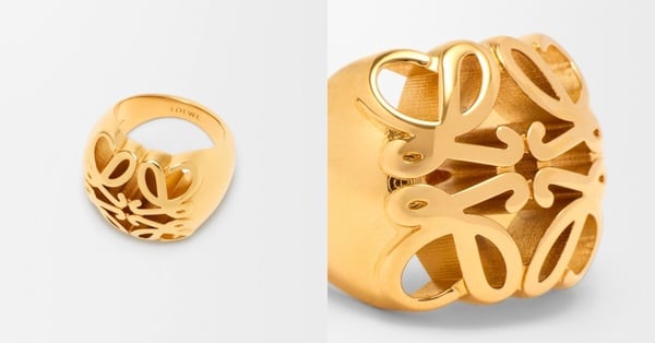 2026入門精品戒指：LOEWE Anagram Bombé signet 戒指，NT$24,000