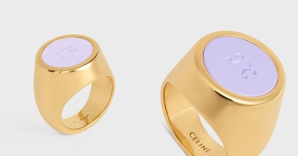 2026入門精品戒指：CELINE TRIOMPHE 金色飾面印記戒指，NT$18,500