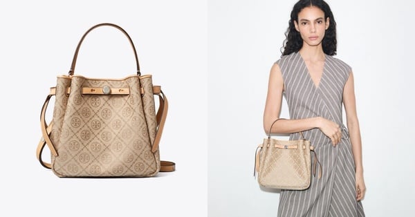 2026低預算精品包推薦：TORY BURCH ROMY T Monogram 水桶包，NT$18,900