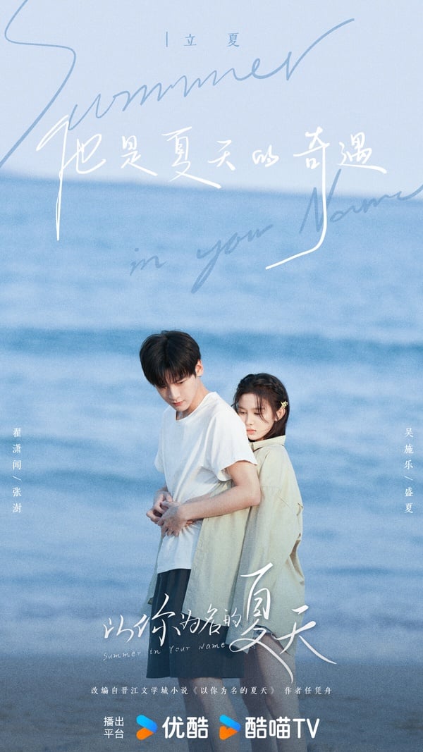 《以你為名的夏天》是一部青春劇，劇版找來翟瀟聞、吳施樂主演，兩位主演名氣不大，不過之前翟瀟聞在青春劇《樹下有片紅房子》的表現很受好評，或許該劇有望成為黑馬劇。而女主吳施樂是新演員，她近期比較有名的角色是《翹楚》演陳都靈的妹妹「楚棠」。
