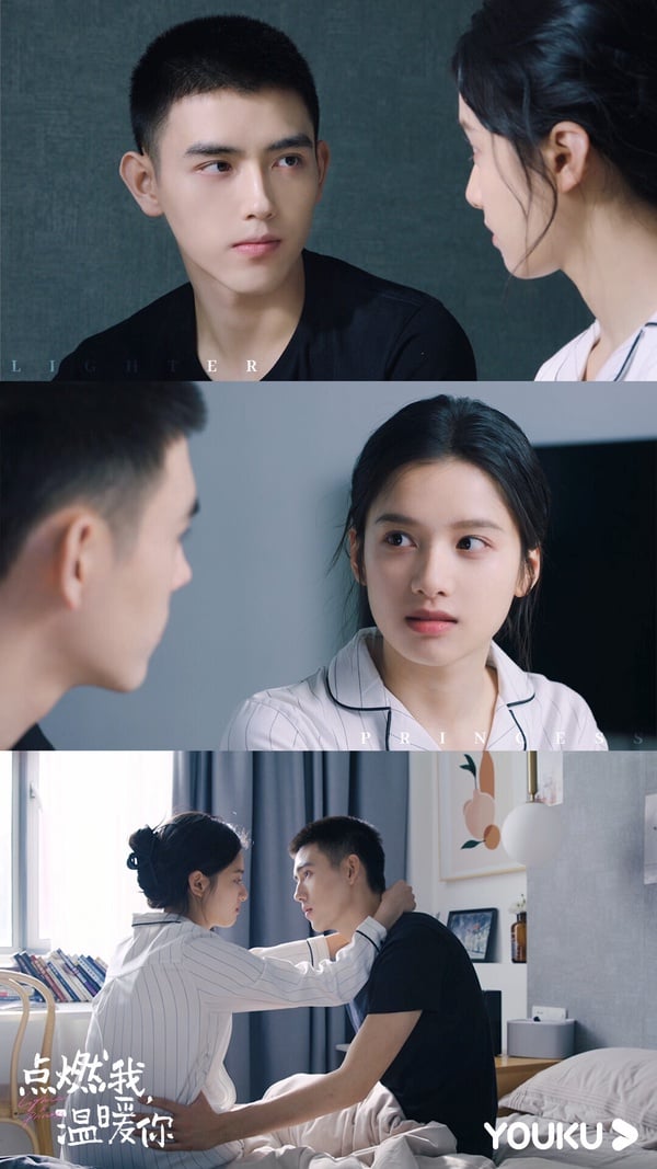 《點燃我，溫暖你》是2022年走熱的現偶甜寵劇，改編自Twentine的小說《打火機與公主裙》，酷跩校霸vs.倔強乖乖女的校園愛情故事。《點燃我，溫暖你》選角契合度高，劇情先甜後虐，兩人CP感很強。這部劇的導演拍過《何以笙簫默》，鏡頭感很好，拍出了兩人之間的曖昧拉扯。