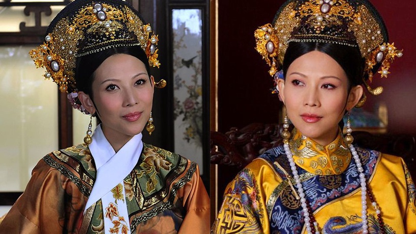 穿一身绛红色金银丝鸾鸟朝凤绣纹朝服,气度沉静雍容