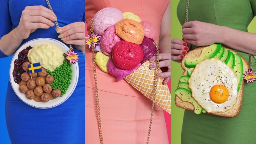 荷蘭設計師Rommy Kuperus設計一系列「食物包」，顏色鮮豔、造型逼真