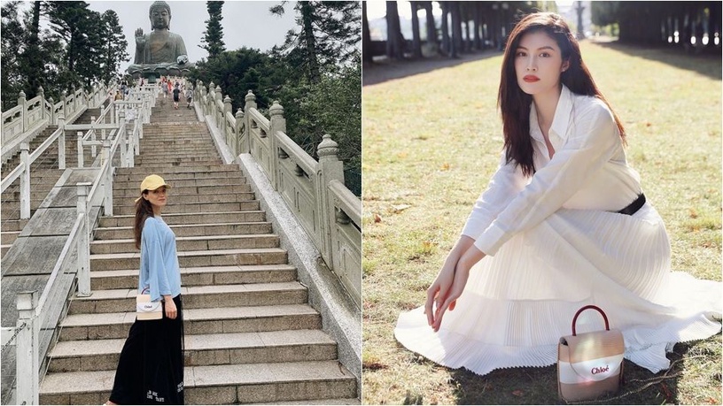 舒淇&何穗搶先入手Chloe Aby Lock特別款迷你鎖頭包,包款價格約台幣六萬元,未公開販售。(照片取自舒淇IG / 何穗微博)