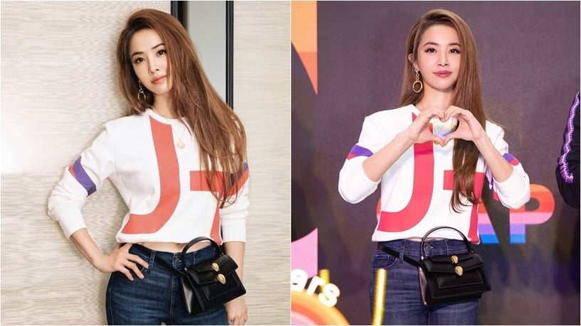 寶格麗大中華區品牌代言人蔡依林配戴全新Alexander Wang X BVLGARI Serpenti Forever黑色小牛皮三用包(照片來源Instagram @jolin_cai)