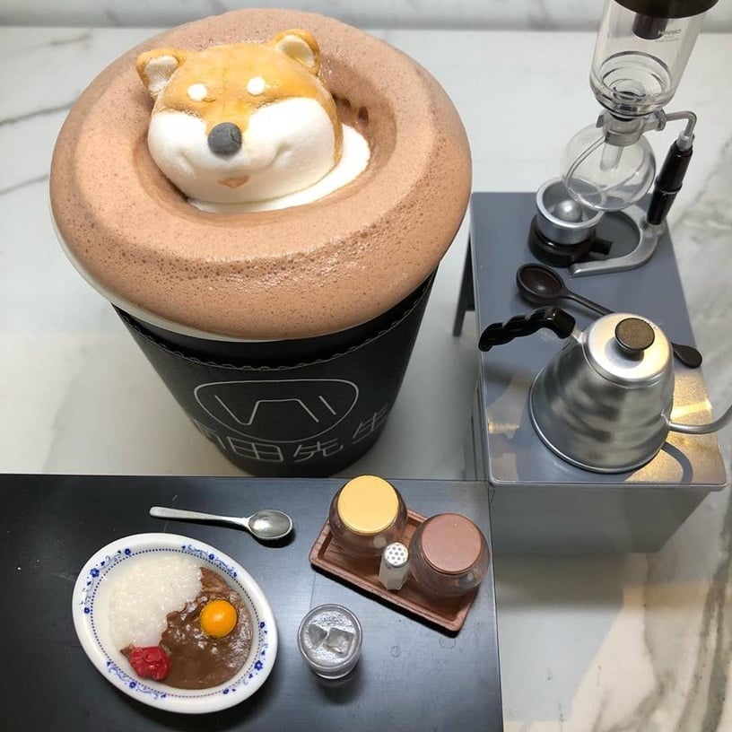超夯的柴犬奶茶~是不是很療癒。圖片來源:雨田先生手沖飲品臉書