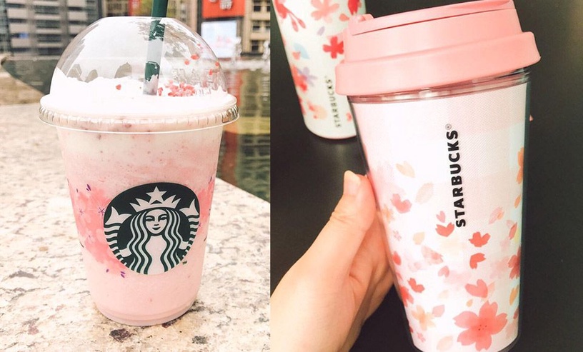 正值櫻花季，星巴克除了推出第二波櫻花系列限定商品之外，還推出春天限定飲品「草莓蜜香奶霜星冰樂」。