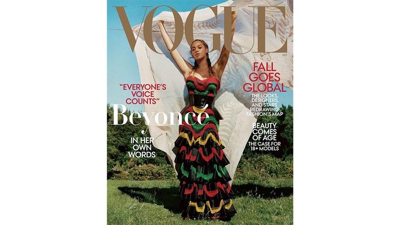 美國流行歌曲天后碧昂絲（Beyoncé）成為美國Vogue九月號封面第一位黑人女性！九月是美國Vogue一年之中最重要的月份，登上九月封面的可以說是大牌中的大牌！（圖片來源：Ig@voguemagazine）