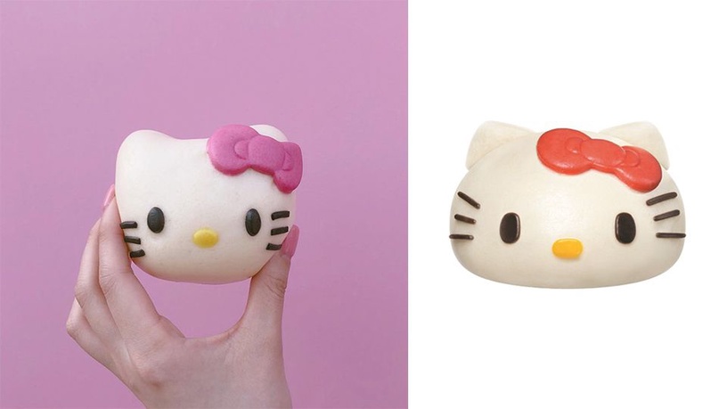 左圖：環球影城Hello Kitty包子／右圖：LAWSON Hello Kitty包子／售價200円