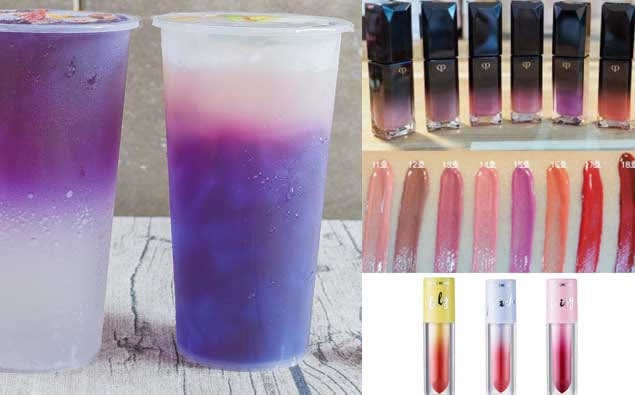 不只是飲品搞漸層,這些唇彩也加入「蝶豆花」風潮了啦~