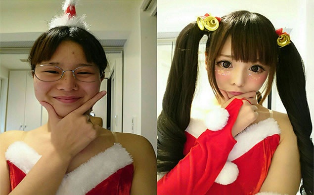 這是同一個人你敢信!?日妞超強化妝整形術大公開,妝前妝後差超大!