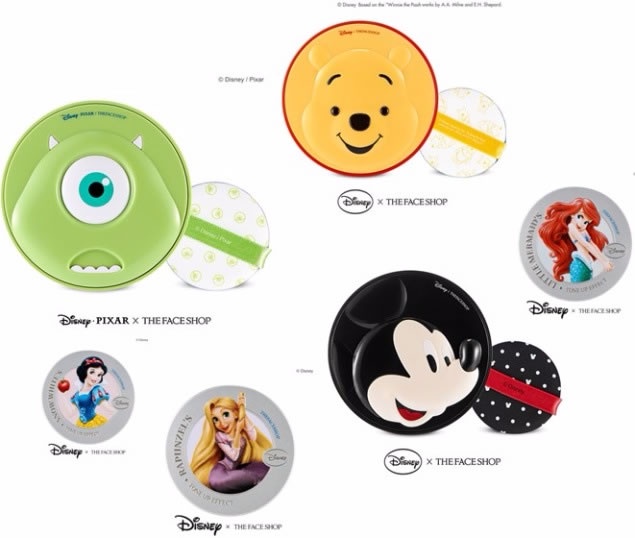 DISNEY collection by THE FACE SHOP氣墊終於來了~各種妝效來一次看完!
