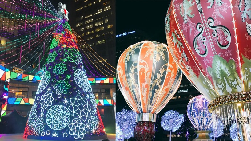 2018統一時代百貨聖誕樹！市政府站旁，米蘭廣場有咖啡杯、熱氣球打卡