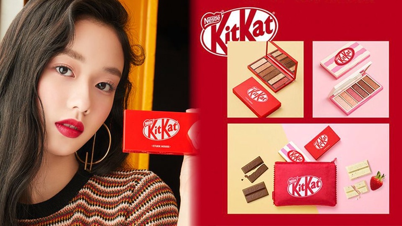 Etude House x KitKat 聯名推出巧克力眼影盤!日常百搭色加巧可力包裝超吸睛!