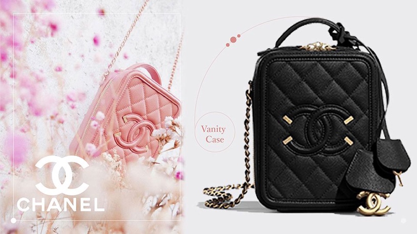 CHANEL復古Vanity Case「化妝箱包」推出全新直版，黑色vs.粉色耐看又實背，小香粉一定要收藏！