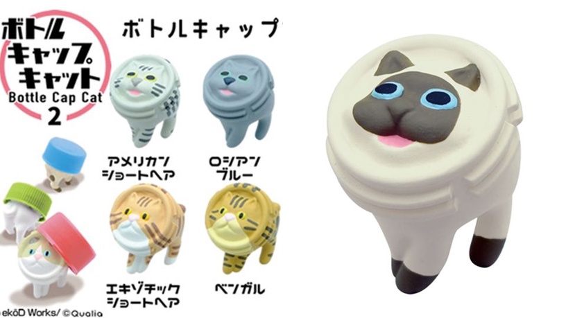 貓奴慎入!日本扭蛋新品「貓咪寶特瓶蓋專用架」,獵奇又可愛的設計讓人好想帶回家!