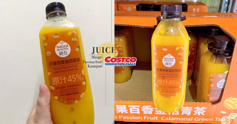 好市多果汁系列有新品!新口味「芒果百香金桔青茶」,網友推加氣泡水、無糖綠茶超好喝