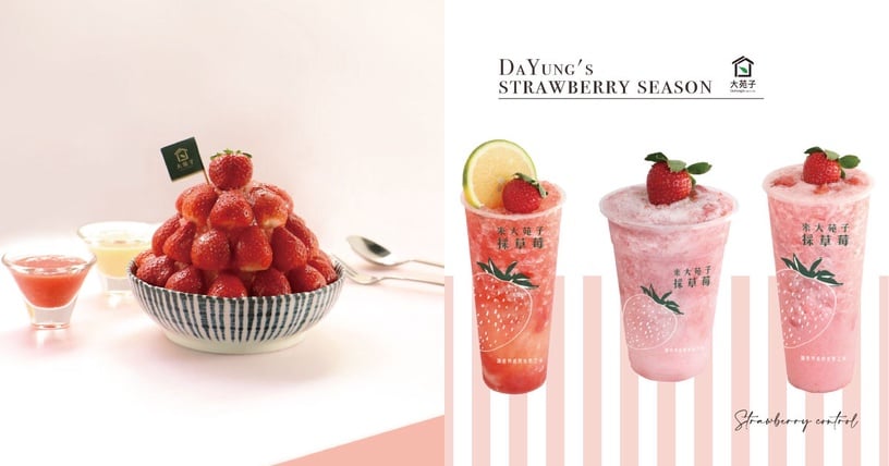 大苑子草莓季開跑！大苑子「莓好時光」、「莓好花漾」喝到滿滿草莓，草莓冰這天開賣！