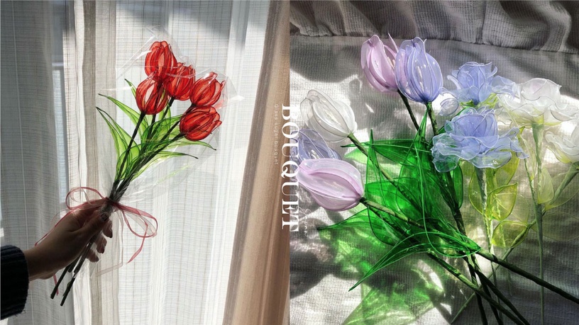 日妞大愛「玻璃糖花束」太夢幻!微透花瓣、散發光芒超迷人,就像穿禮服的浪漫花仙子