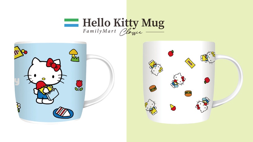49元送HELLO KITTY經典馬克杯!全家復刻版零食登場,第二件享6折,2款KITTY馬克杯必收