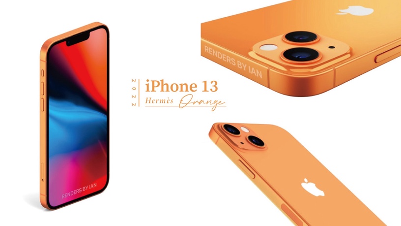自帶高級感!iPhone 13最新「愛馬仕橘」渲染圖曝光,還有這款蘋果新品2022將問世