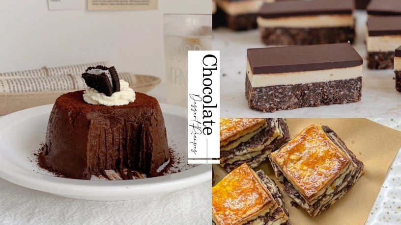 巧克力甜點食譜推薦！巧克力蛋塔減脂必備，巧克力夾心糕免烤箱，麻糬球＆司康受歡迎