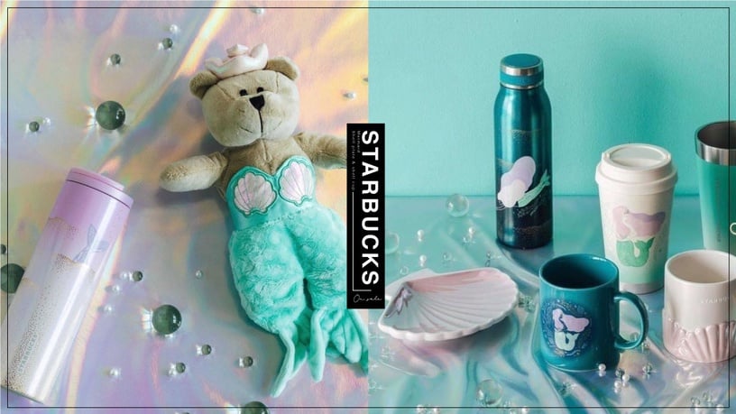 星巴克周年限定「美人魚」系列！星巴克熊變美人魚，夢幻粉貝殼盤&amp;貝殼杯「這天」開賣