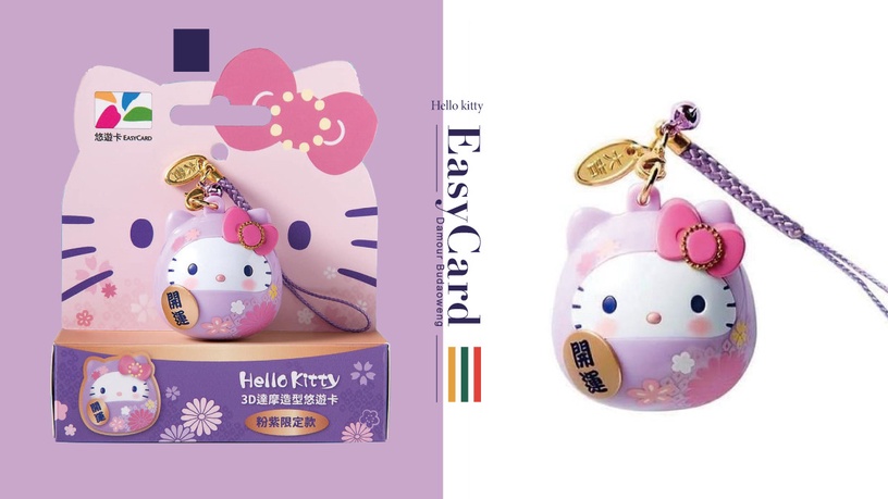 Hello Kitty粉紫達摩悠遊卡7-11獨家開賣!限時一週不限量預購,Kitty控必收