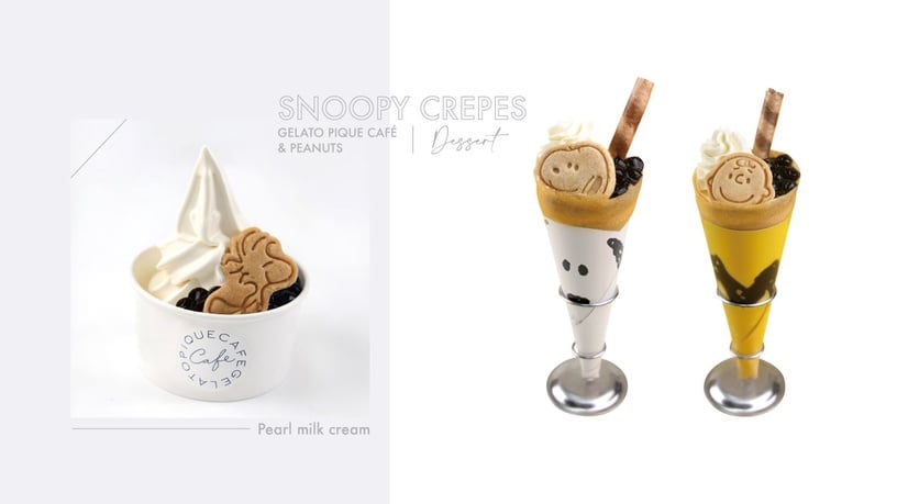 史努比粉絲快衝！gelato pique café x史努比聯名甜點，史努比珍珠可麗餅&amp;冰淇淋登場！