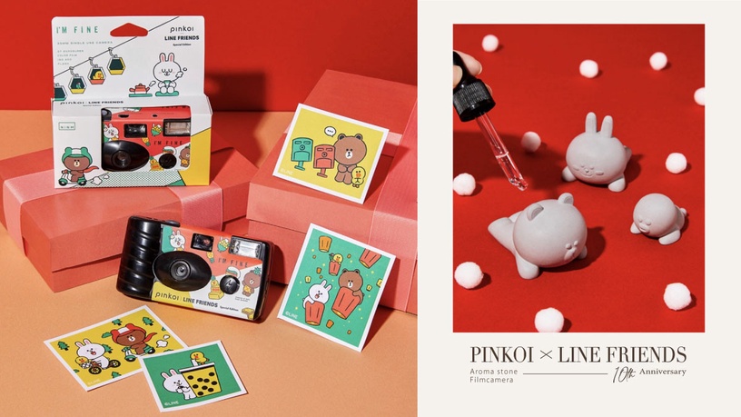 PINKOI x LINE FRIENDS 10週年聯名登場!熊大造型擴香石太療癒,底片相機超欠買!