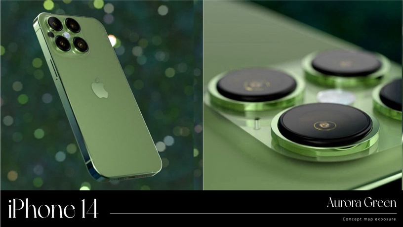 薄荷綠升級？iPhone 14夢幻「極光綠」概念圖曝光，四眼怪鏡頭+剪瀏海設計驚喜登場