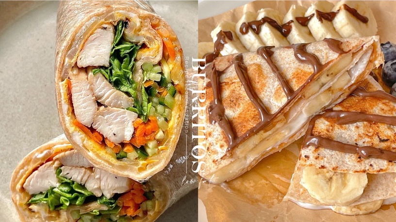低脂捲餅食譜推薦!蝦仁滑蛋、酪梨芝士捲餅美味又開胃,花生醬香蕉千層餅減脂也能吃