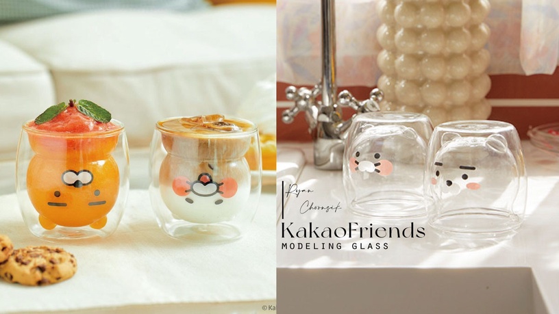 KakaoFriends「萊恩&春植造型玻璃杯」開賣!萊恩化身白熊、泰迪熊,可愛又實用